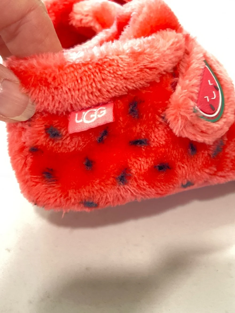 UGG Coral Pink Plush Slide Slippers